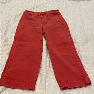 Madewell Red Slim Emmett Wide Leg Crop EUC